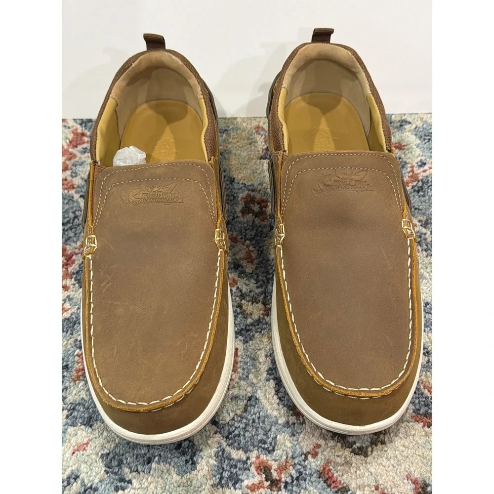 Worldwide Sportsman Bluewater Shoes Men 12 Brown Slip On Nautical